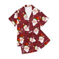 thumbnail image 5 of Wancir Women's Christmas Printed Short Sleeved Tops And Shorts Casual Comfortable Set Suit, 5 of 6