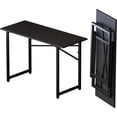 thumbnail image 2 of Folding Computer Desk inch Writing Gaming Computer Camping Desk  No Assembly Required Home Office Table  Mahogany, 2 of 6