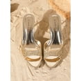 thumbnail image 3 of On feet& in love Women's Open Toe Glitter One Band Slip On Stiletto High Heel Mule Sandals for Wedding Party Club Daily Dress, 3 of 6