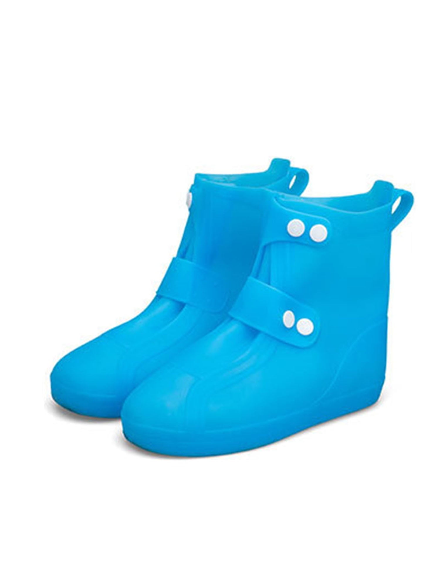 Children's buckle my shoe pattern wellingtons blue or pink welly rain boot 