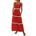 thumbnail image 2 of qolati Two Piece Sets for Women Summer Dresses Beach Outfit Casual Sleeveless Cropped Tank Top High Waisted Maxi Skirt Set, 2 of 8