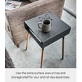 thumbnail image 4 of Yamazaki Home Storage Table - Two Sizes, Black, Steel + Wood, Tall, Supports 8.8 pounds, Minimal Assembly, 4 of 7