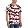 thumbnail image 2 of Qekee Ladybugs on Black and White Striped1 Classic Fit T-Shirt Men's Shirt Men's Tight Short Sleeves for Exercise, Running, Mountaineering - Ladybugs on Black and White Striped1, 2 of 9