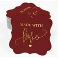 thumbnail image 2 of Inkdotpot Pack Of 100 Real Gold Foil Bracket Shape Paper Tags Made With Love Wedding Favor Hang Tags, 2 of 7