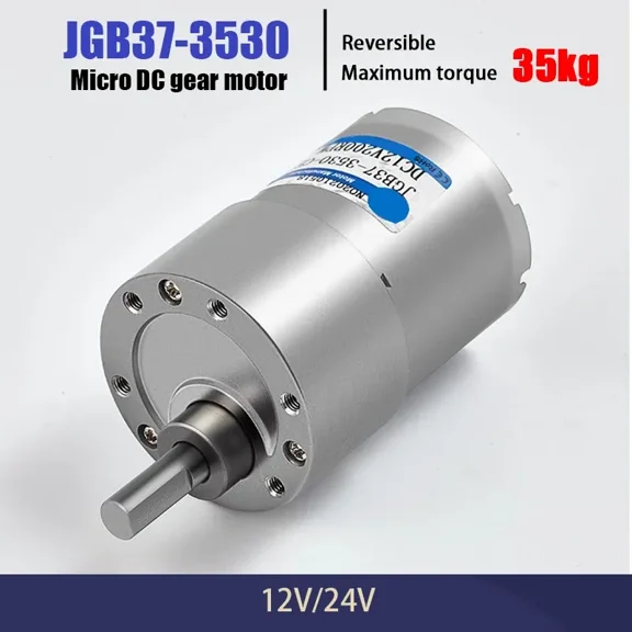 High Torque DC Gear Motor 12V/24V Jgb37-3530 Metal Gearbox Speed Controller Motor Adjustable RPM for Robotics/Industrial