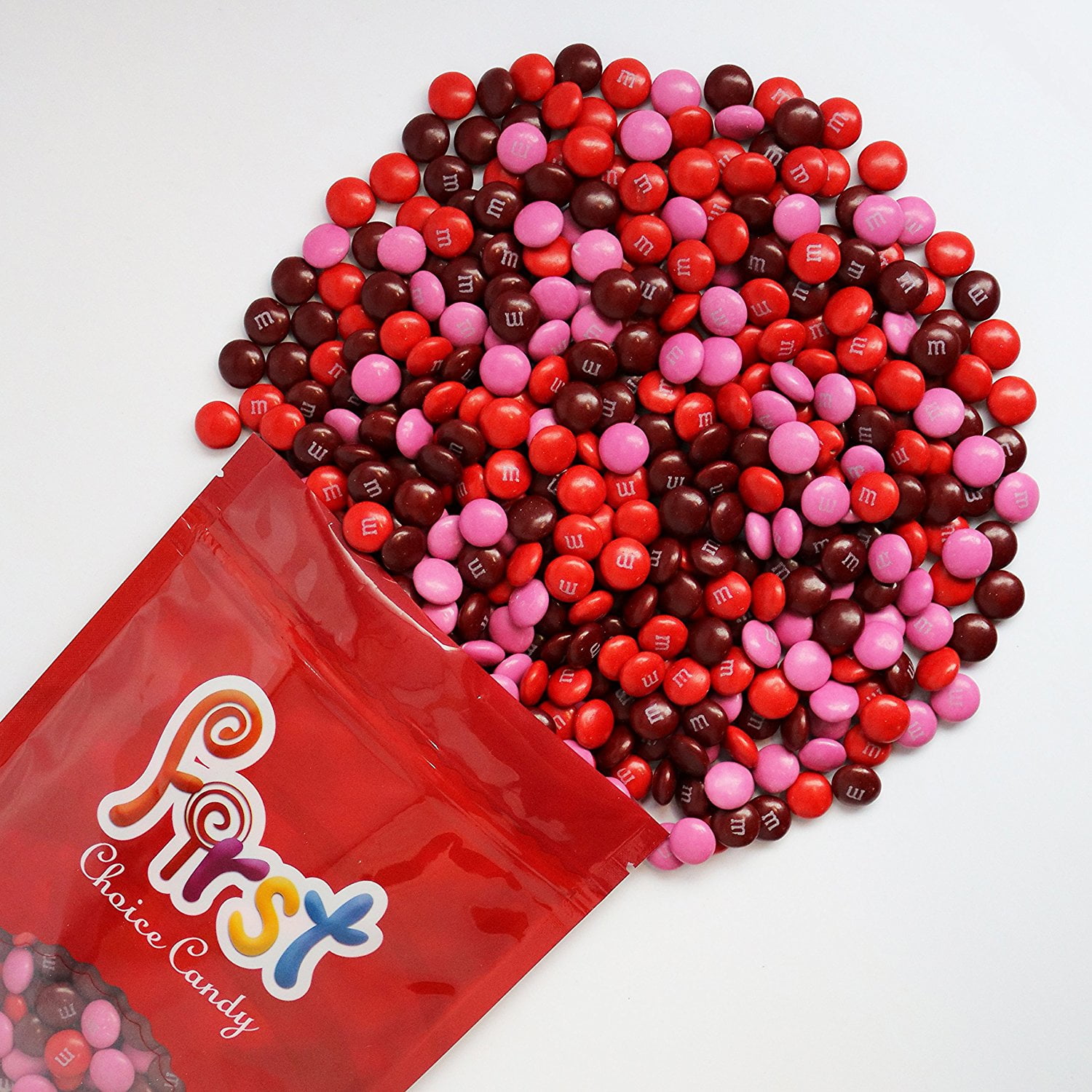 m&m Red, Dark Pink & Maroon Milk Chocolate Candy 1 Pound