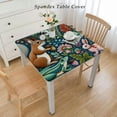 thumbnail image 2 of WERPE Forest Animals Gifts for Women Girls, Warm Deer Rabbit Owl Fox with Elastic Edge Square Tablecloth White, 2 of 7