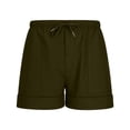 thumbnail image 6 of DPTALR Men's Solid Color Linen Casual Fashion Shorts, Elastic Drawstring Waist, Multi-Pocket, Beach & Seaside Shorts,Army Green,Big and Tall Men S, 6 of 7