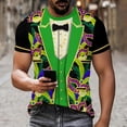 thumbnail image 4 of Uootdi Womens Mardi Gras Festive Tops Crew Neck Funny Graphic Tuxedo Short Sleeve T Shirt Tropical Holiday Vacation Novelty Shirts Gift, 4 of 8