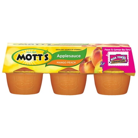 (Case 12/6/4oz Plastic Cups)(Best By Jun/06/25)Mott s Mango Peach Applesauce  4 oz  6 count