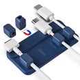 thumbnail image 1 of 1~7PCS Magnet Cable Winder Adhesive Silicone USB Cable Fixer Organizer Solid Color Cable Holder Line Charger Clip for Desk Blue Single 1pc, 1 of 6