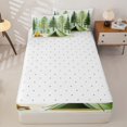 thumbnail image 3 of catabedysis Watercolor Camping Zipper Full Size Comforter Sets with Fitted Sheet and 2 Pillowcases,Tropical Botanical Tree Zipper Bedding Set For Boys,Multicolor,Reversible,4 Pieces, 3 of 7