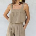 thumbnail image 4 of Algodón Sling Top Pantalones Sin mangas Señoras Loose Fit Estilo vintage Traje de vacaciones FLhrweasw Nuevo, 4 of 7