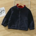 thumbnail image 4 of SGMVNU Cute Warm Overcoats Windproof Autumn Winter Toddler Boys Girls Long Sleeve Solid Colour Zipper Casual Jacket Kids Coats Windbreaker Outerwear(Size 8-10 Years, Navy), 4 of 4