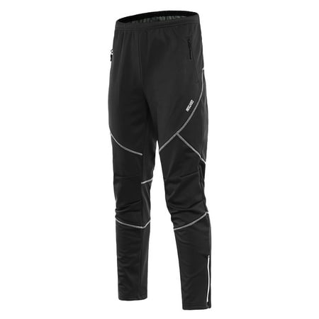 Men's Waterproof Cycling Pants Thermal Fleece Windproof Winter Bike Riding Running Sports Pants