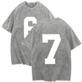 thumbnail image 2 of PiGOGI Men's Vintage Washed T-Shirt Short Sleeve Round Neck Distressed Casual Beach Summer Top Gray XL, 2 of 5