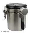 thumbnail image 2 of Airtight Coffee Canister Stainless Steel Container Coffee Ground Vault Jar with Valve for Kitchen New, 2 of 5