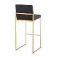 thumbnail image 5 of Lumisource Fuji Contemporary High Back Barstool in Gold Steel and Black Faux Leather - Set of 2, 5 of 7