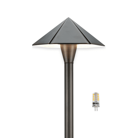 

Gardenreet Brass Low Voltage Pathway Lights 12V Outdoor LED Landscape Path Lights(Umbrella) for Walkway Driveway Garden Yard with 3W 2700K Warm White LED G4 Bulb
