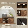 thumbnail image 4 of Shoe Bench, Entryway Storage Bench with Doors, Cushion, 2-Tier Shoe Rack with 6-Cubby, 31.5”L x 13.8”W Shoe Organizer Cabinet, Adjustable Shelf, Living Room, Bedroom, Rustic Brown, 4 of 18