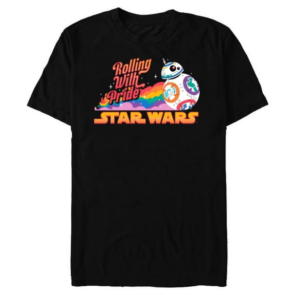 Star Wars Pride BB-8 Let Nothing Stand in Your Way Rainbow - Short Sleeve Blended T-Shirt for Adults - Customized-Black