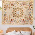 thumbnail image 1 of Tapiz de pared bohemio, tapiz floral de vid, tapiz celestial para colgar en la pared, tapices de sol, luna y estrellas (crema, mediano (50 x 60 pies)) JAMW Sencillez, 1 of 5