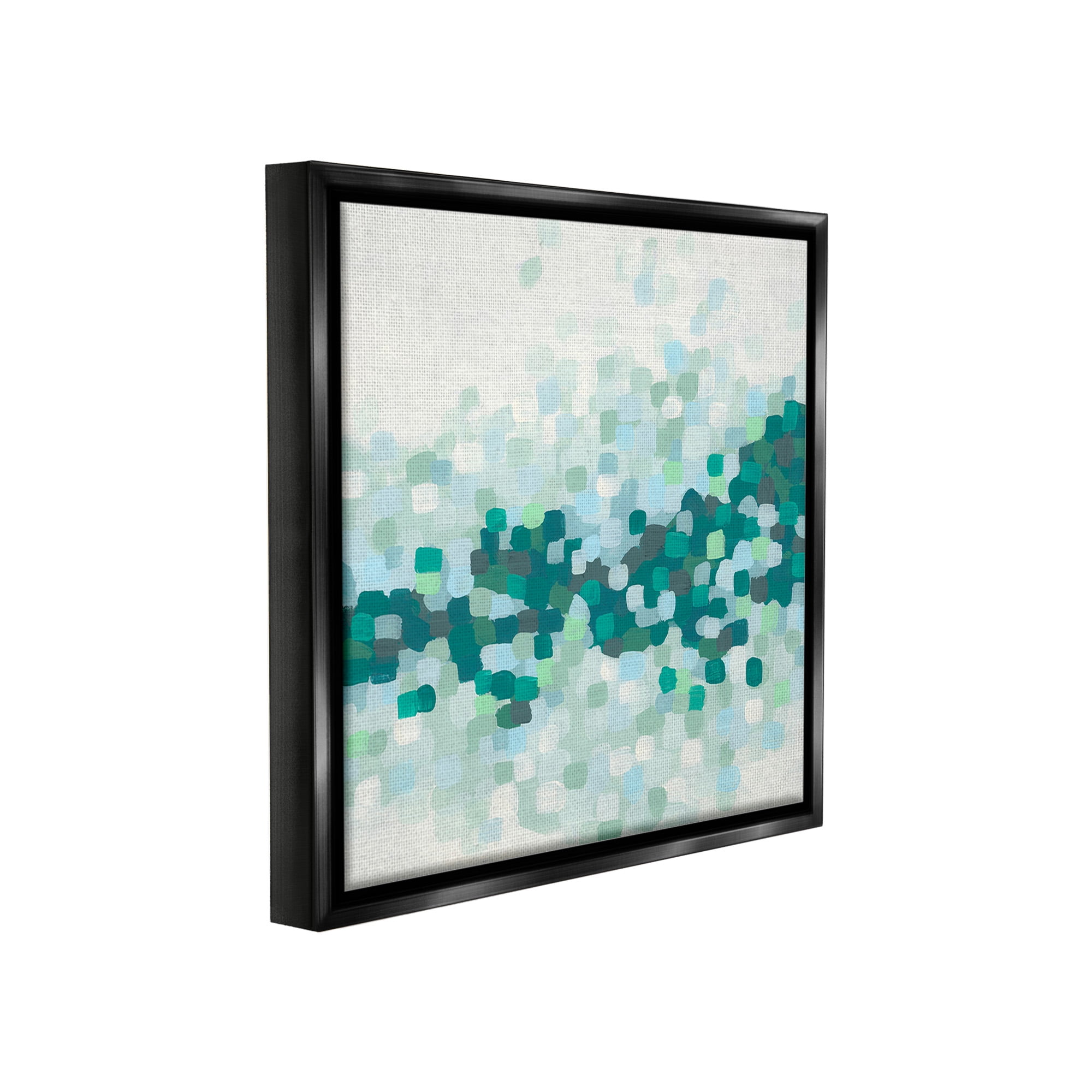 Stupell Industries Modern Dotted Terrain Abstract Painting Black Floater Framed Canvas Art Print Wall Art, 18 x 18