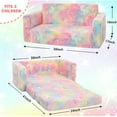 thumbnail image 6 of Teler Glow-in-The-Dark Unicorn Toddler Sofa, 2-in-1 Foldable Plush Chair & Lounger for Kids Boys & Girls, Removable Washable Cover, 6 of 8