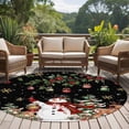thumbnail image 4 of Round Rug 7Ft Washable Non-Slip, Black Christmas Snowman Circle Area Rugs for Living Room Bedroom, Xmas Snowflake Elk Tree Balls Indoor Floor Mats Carpet Runner for Home Decor Aesthetic, 4 of 8