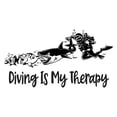 thumbnail image 2 of Diving Is My Therapy Scuba Gear Life Looks Better Underwater Bubbles Air Tank Ocean Shark Sea Great White Trout Whale Ell Bass Boat Holiday Gift Decorating Wall Decal Sticker - Size: 10 In X 5 In, 2 of 5