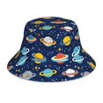 thumbnail image 1 of Lukts Planets and Stars Print Double-Side-Wear Reversible Reflective Bucket Hat Travel Beach Hat, 1 of 6