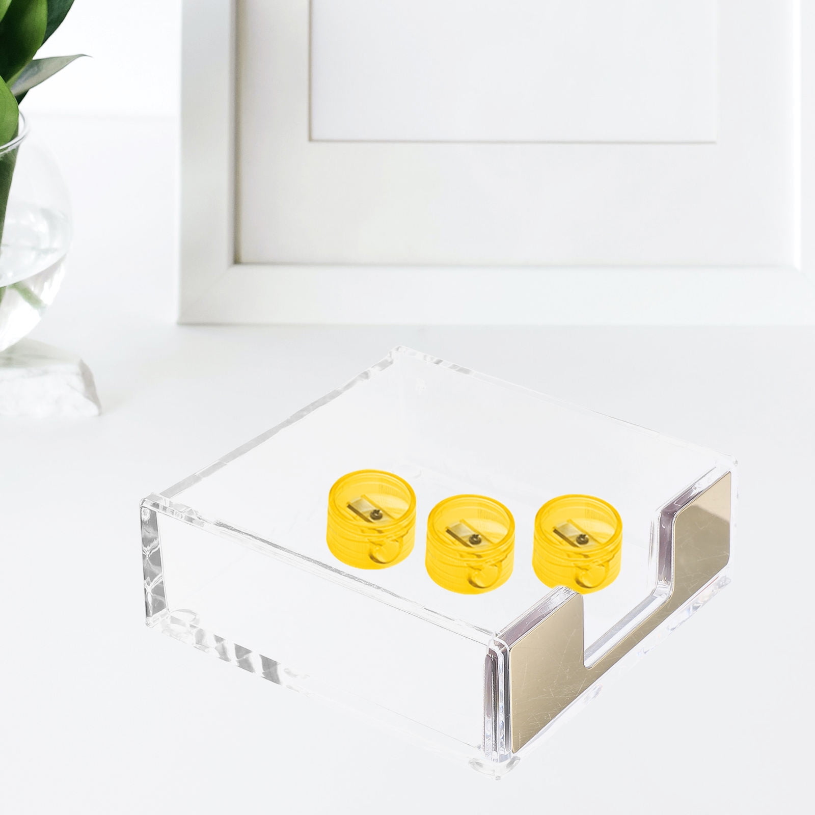 SEWACC Office Desk Memo Holder Notepad Container Clear 1Pack