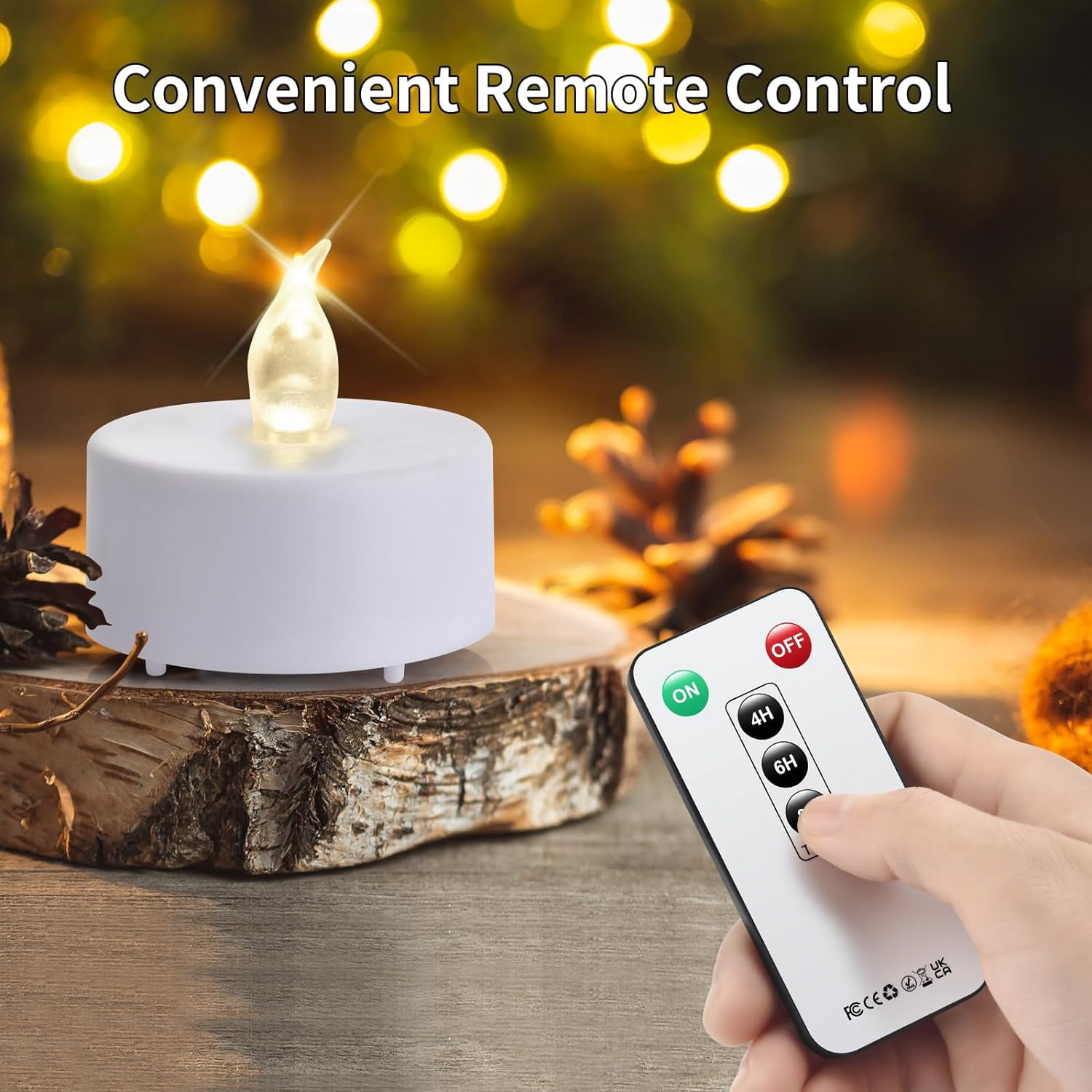 12 Pcs LED Tea Light Candles with Remote Control,Flickering Flameless Candle,Long Lasting 400+Hours,Battery Operated,with Timer for Home Decoration Seasonal &Festival Celebration(Warm white)