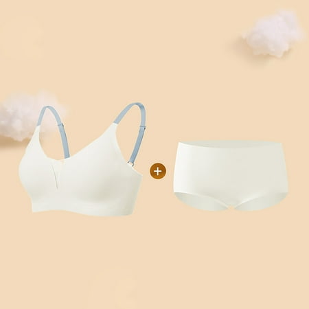 Wancir Bra and Panty Sets for Women Seamless Bralettes Lingerie Sexy Sets Comfortable Sports V Neck Bras Seamless Flat Panties Sets