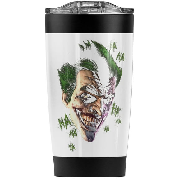 Batman: Arkham Origins/Joker Grim Stainless Steel Tumbler 20 oz Coffee Travel Mug/Cup, Vacuum Insulated & Double Wall with Leakproof Sliding Lid | Great for Hot Drinks and Cold Beverages