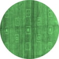 thumbnail image 1 of Ahgly Company Indoor Round Abstract Emerald Green Contemporary Area Rugs, 4' Round, 1 of 4