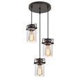 thumbnail image 1 of Lámpara Colgante de Cocina foucasal con 3 Luces, Negro, Ajustable, Estilo Rústico para Isla de Cocina, Comedor, Dormitorio y Sala, 1 of 8