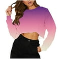 thumbnail image 2 of Aloohaidyvio Sweatshirts for Women,Women's Oversized Cropped Sweatshirt Crewneck Long Sleeve Casual Loose Pullover Tops, 2 of 4
