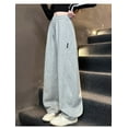 thumbnail image 4 of CHEEREAM Girl's Wide Leg Sweatpants Elastic Waist Drawstring Straight Leg Baggy Jogger Pants with Pockets 5-14 Years, 4 of 9
