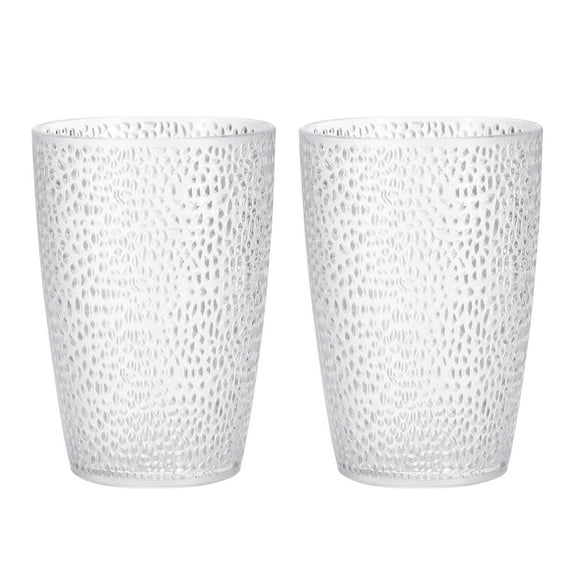 Uxcell 13oz Acrylic Drinking Glasses, 2Pack Plastic Reusable Tumblers Drinkware for Home Outdoors, Transparent