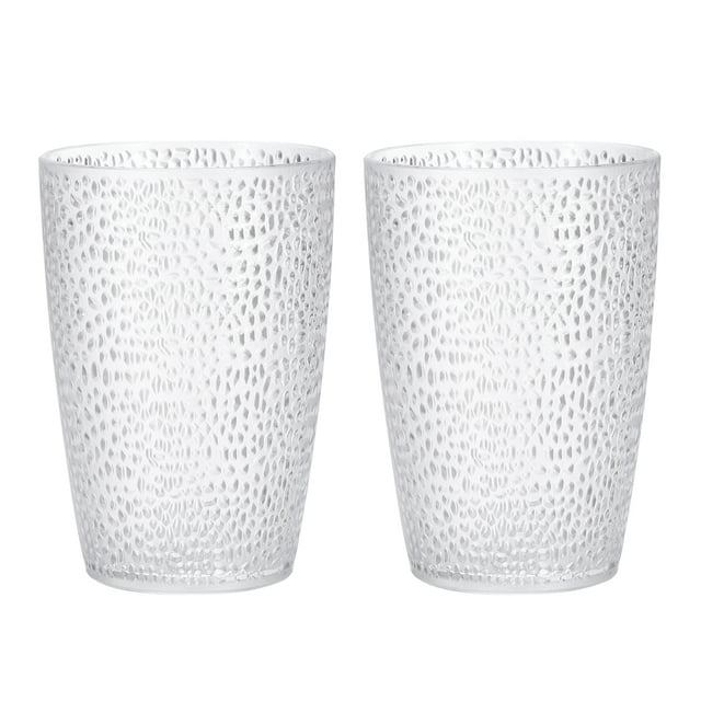 Unique Bargains Verres à Boire en Acrylique 13oz, Lot de 2 Gobelets Réutilisables en Plastique pour Maison Extérieur, Transparent