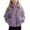 Dark Purple, variant on PINQI Girls Fuzzy Coats Full Zip up Soft Thick Warm Fleece Jackets Kids Plain Winter Padded Plush Outwear with Pockets