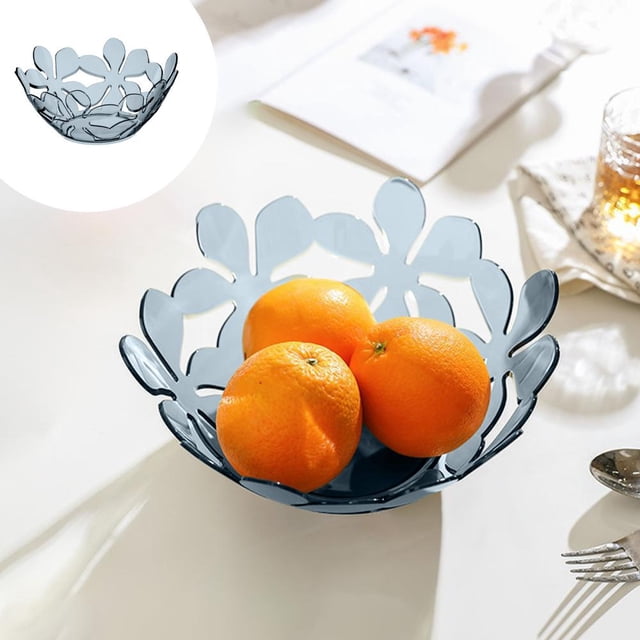 Outoloxit Transparent Petals Design Fruit Tray and Snack Platter - Hollow Ventilated Serving Bowl for Coffee Table, Living Room, Kitchen, Parties