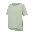 thumbnail image 6 of Kaemgyyd Plus Size Cotton Linen Shirt for Women Lightweight Scoop Neck Oversized Tee Loose Fit Short Sleeve Side Slit Top, 6 of 7
