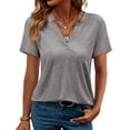 thumbnail image 2 of Wlynlyn Womens T Shirts Summer Short Sleeve V Neck Casual Loose Fitted Plain Comfy Beach Vacation Tees Tops, 2 of 10
