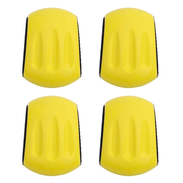 4X 5 Inch Hand Sanding Block for Hook & Loop Sandpaper Hand Pad Polishing Pad Abrasive Tools,4 x 5 inch Sanding Mouse,yellow