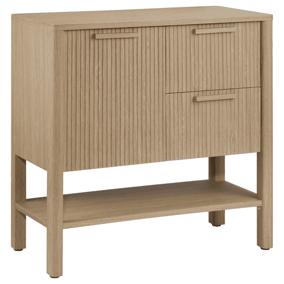 Bouclair Oak Natural Wood Buffet Cabinet
