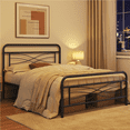 thumbnail image 4 of Renwick Avery Vintage Metal Full Bed with Criss-Cross Design, Black, 4 of 12