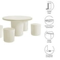 thumbnail image 3 of Modway Brion 5-Piece Indoor/Outdoor Concrete Dining Table Set in White, 3 of 10