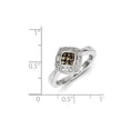 thumbnail image 2 of Sterling Silver Champagne Diamond and Small Diamond Shape Ring - Size 8 - Measures 12.4mm Wide, 2 of 2